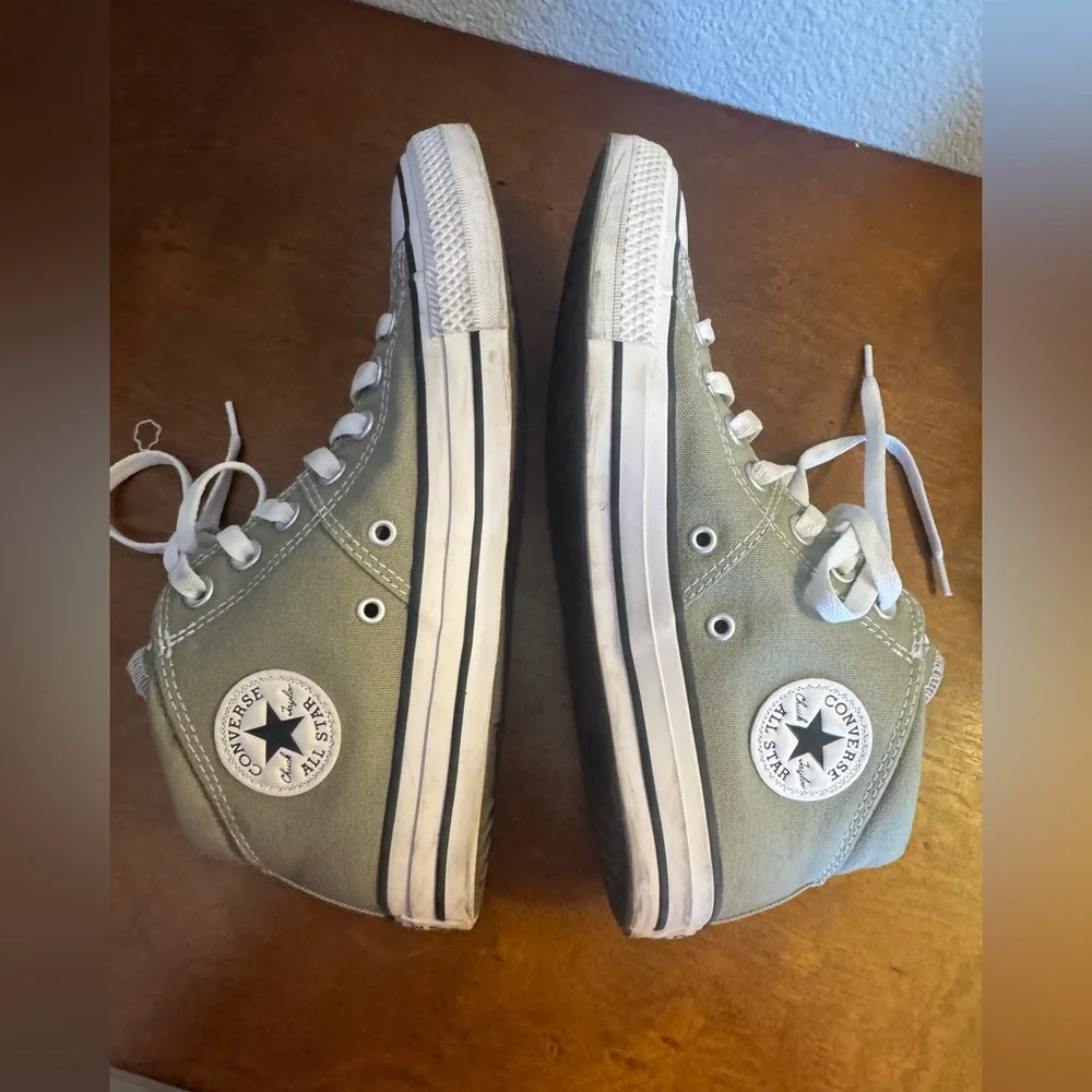 Converse High Top Sneakers Olive Green with White - Picture 5 of 7